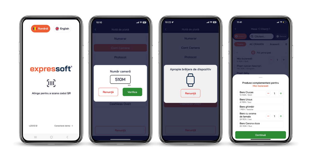 sistem pos mobil pentru ospatari