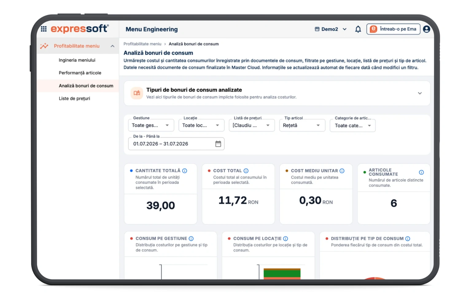 menu engineering expressoft